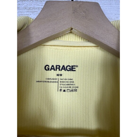 Garage womens yellow cropped sleeveless polo top size medium summer tank top - Picture 2 of 4